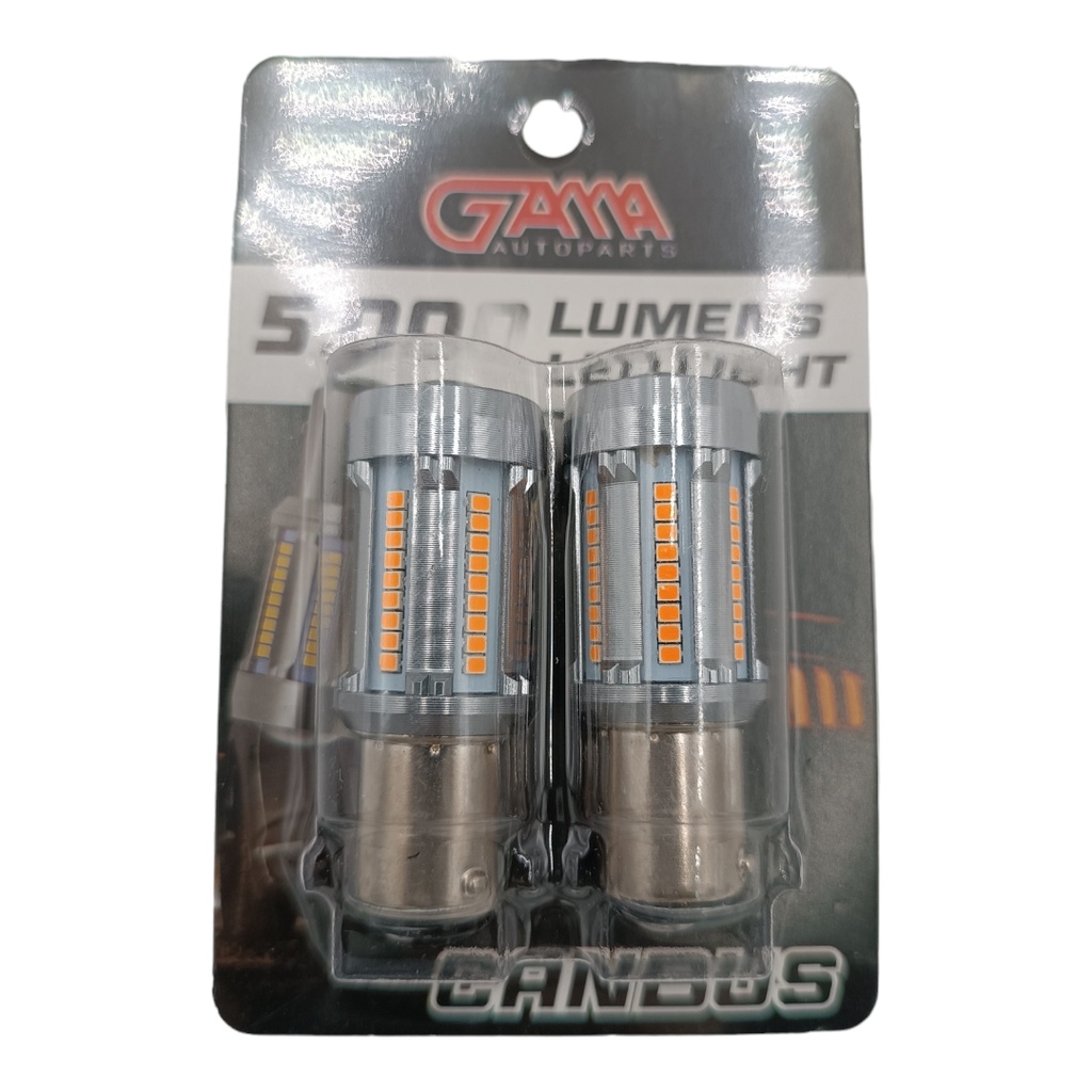 BOMBILLO 1157 LED LUPA 5000 LUMENS 2 CONT. 12/24V AMBAR