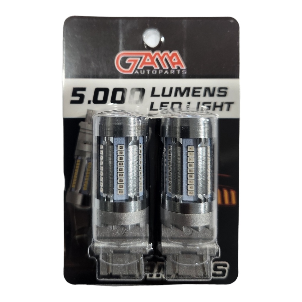 BOMBILLO 3157 LED LUPA 5000 LUMENS 2 CONT. 12/24V ROJO
