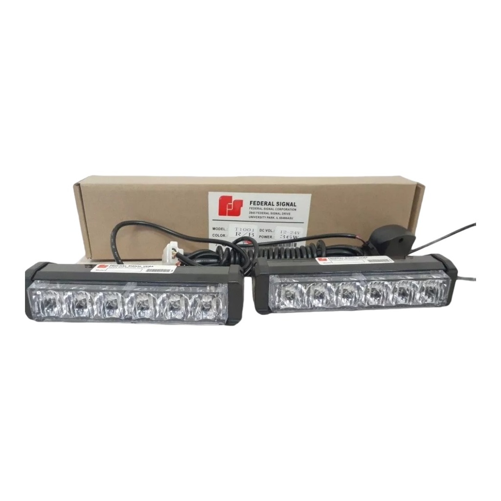 STROBO 6 LEDS FEDERAL SIGNAL PAR ROJO AZUL