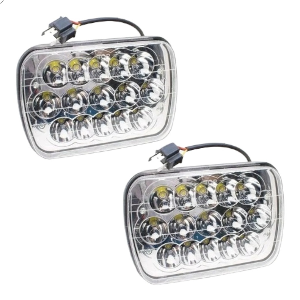 FARO LED CROMADO PAR RECTANGULAR 7x6 BLANCO+AMBAR