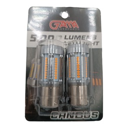[5742107091998] BOMBILLO 1157 LED LUPA 5000 LUMENS 2 CONT. 12/24V AMBAR