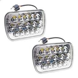 [GM5045D] FARO LED CROMADO PAR RECTANGULAR 7x6 BLANCO+AMBAR