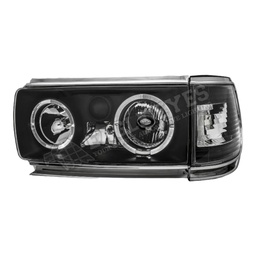 [TY818-B10HW+864] FARO OJO DE ANGEL C/COCUYO NEGRO SET BURBUJA